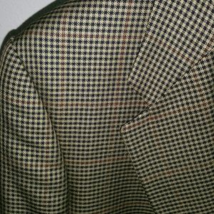 Men suit Tan with black and maroon checkered
